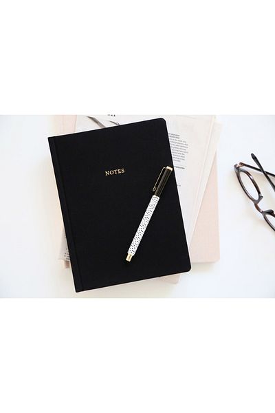 Chapters Linen Notebook, Black