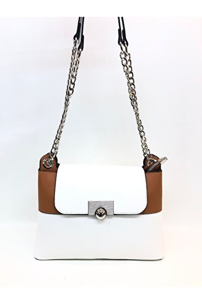 Piedra Біла сумка з плечовою ремінкою, з ланцюжком і кришкою, з великими кишенями, новий сезон