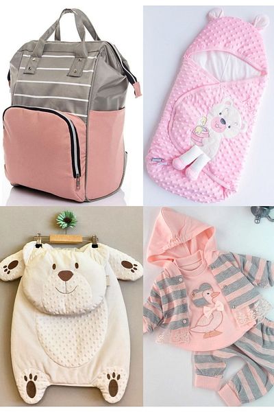 sahra bebek 4-Piece Baby Birth Set (baby Care Backpack, Hospital Exit, 100% Cotton Swaddle and Underlay Set)