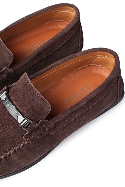Ducavelli Halb Hakiki Deri Erkek Günlük Ayakkabı, Loafer Ayakkabı, Hafif Ayakkabı, Tokalı Loafer, Süet Loafer
