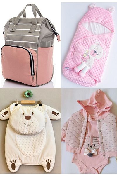 sahra bebek 4-Piece Baby Birth Set (baby Care Backpack, Hospital Exit, 100% Cotton Swaddle and Underlay Set)