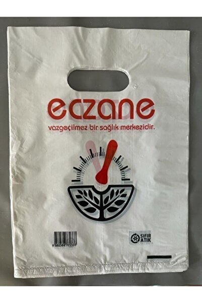 PLASTEX Eczane Poşeti Recaycle El Geçme Büyük Boy 22 X 32 Cm - 1 Kg&#39;lık Paket