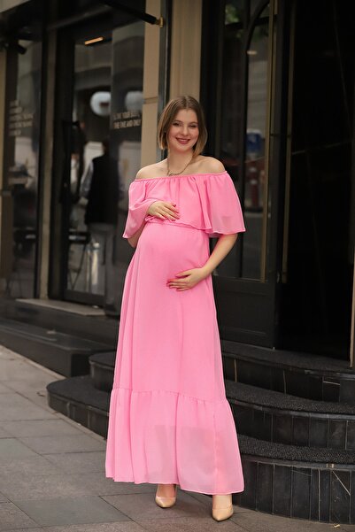ADASTYLE Uzun, Hemile, Abiye Şifon Elbise