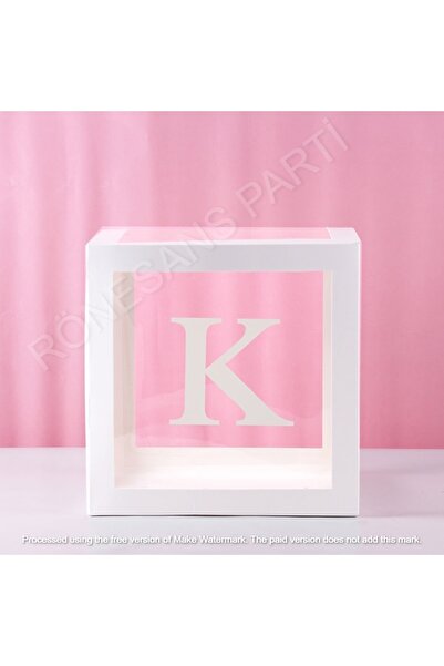 Genel Markalar Star Beyaz Şeffaf Balon Kutusu K Harfli 25x25 Cm