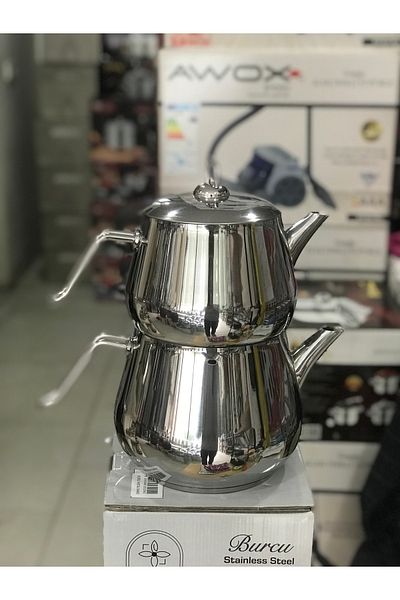 Papatyam Burcu Maxi Size Teapot Double Lid with Self Strainer
