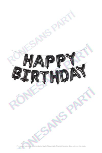 Generic Brand Happy Birthday Black Color Foil Balloon Set