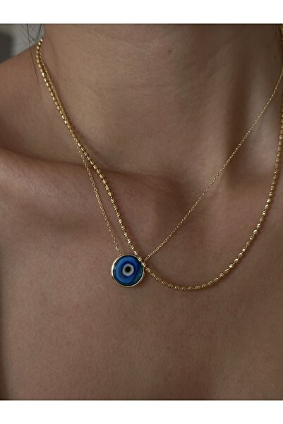 Sade Accessory Mavi Cam Nazar Kolye