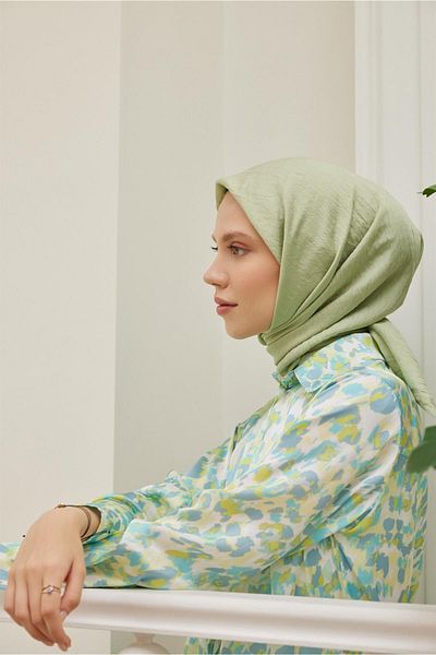 Şalland Plain Silk Viscose Scarf Series Water Green