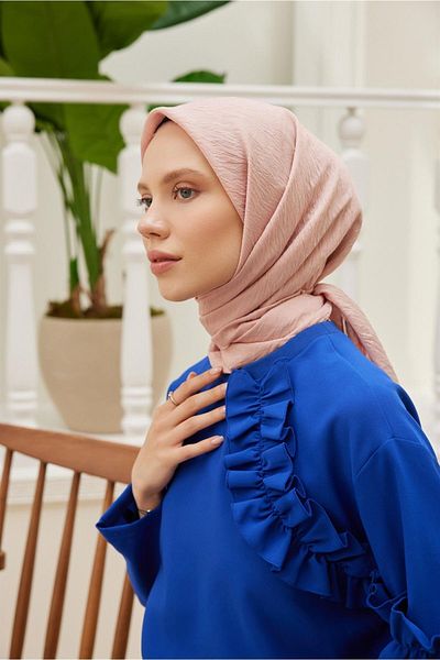 Şalland Plain Silk Viscose Scarf Series Powder