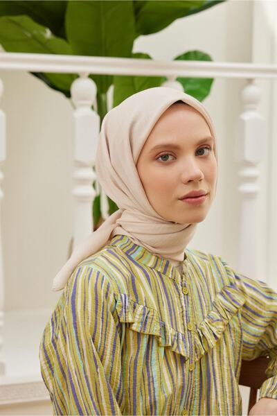 Şalland Σειρά μαντήλια από μεταξωτό βισκόζη Natural Beige