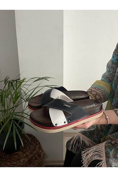 Behtah Kundura Papuci de zi cu talpă anti-alunecare, anatomici, ortopedici, cu toc gros