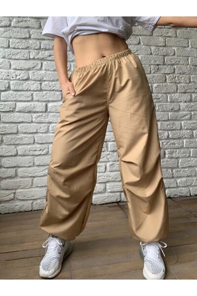 Swet Shop Bež padobranske pantalone