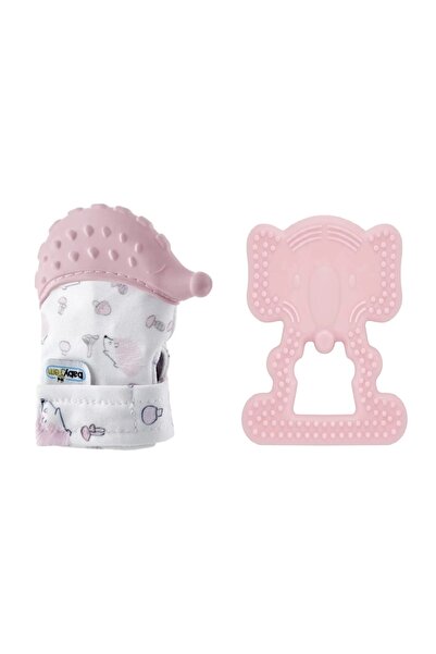 Babyjem طقم عضاضة للأسنان مكون من قطعتين، قفاز على شكل قنفذ، عضاضة على شكل في...