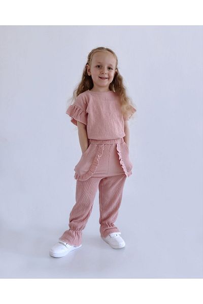 le petit sole Girl's Short Sleeve Eva Bottom-Top Set