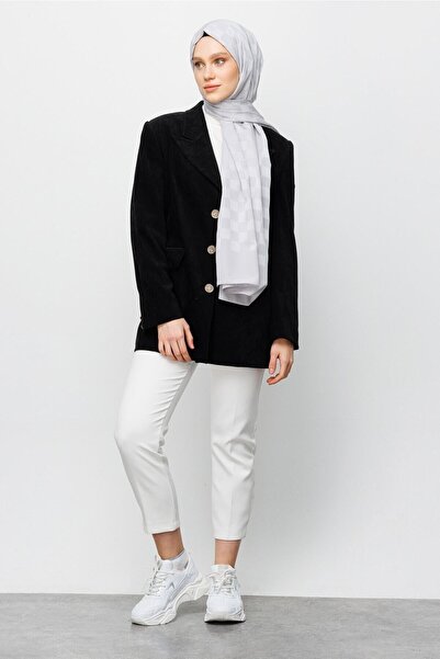 Mooncorn Μεταξένιο ζακάρ σάλι με ασημί σχέδιο