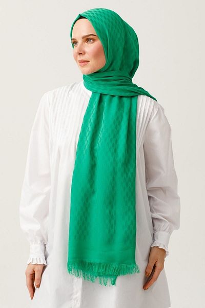 Mooncorn Σάλι ζακάρ από βαμβακερό σχέδιο Benetton Green Swallow