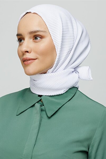 Mooncorn Eșarfă plisată albă