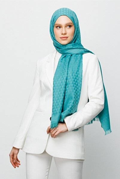 Mooncorn Βαμβακερό σάλι ζακάρ με πράσινο πρισμα μέντας