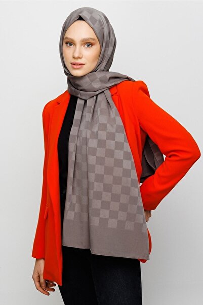 Mooncorn Jacquard Silky Patterned Anthracite Shawl