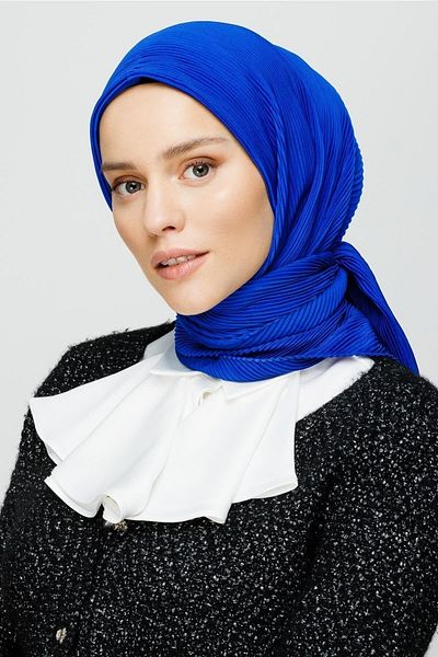 Mooncorn Φουλάρι Saks Μπλε Πλιέ Σατέν
