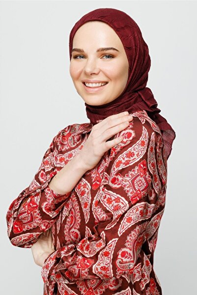 Mooncorn Dark Burgundy Pleated Bamboo Scarf