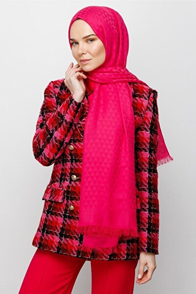 Mooncorn Βαμβακερό σάλι ζακάρ με φούξια πρίσμα