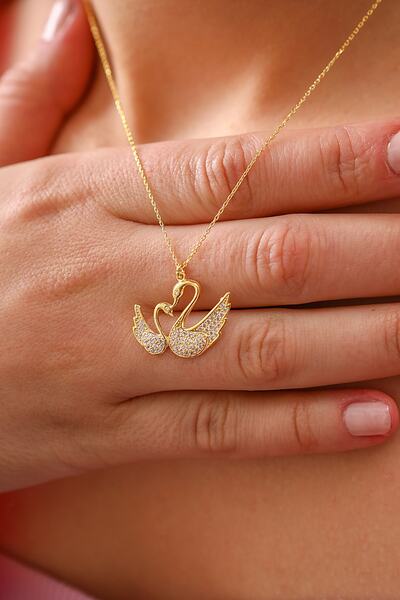 Silvano Jewelry 925 Ayar Gümüş Kuğu Kolye