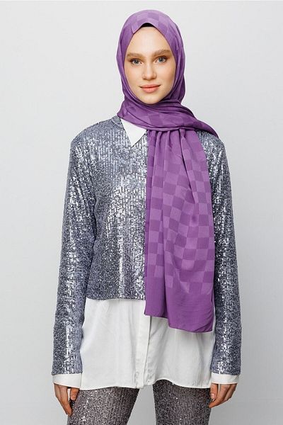 Mooncorn Μοτίβο λεβάντας με μεταξένιο σάλι ζακάρ