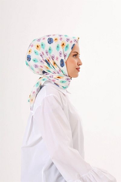 Mooncorn Γυναικείο Φουλάρι Hijab Water Green Efsun με πιέτες