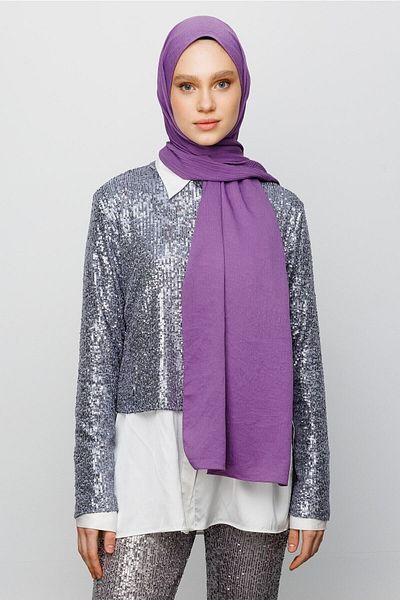Mooncorn Μεταξωτό σάλι Lavender Crinkle Medina