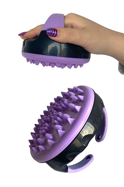 LAND OF MYTH Lom1412 Silicone Body Cellulite Massage Brush (Black-Lilac)