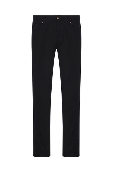 Hiltl 5 Pocket Navy Blue Waterproof Cotton Elastane Twill Regular Fit Trousers