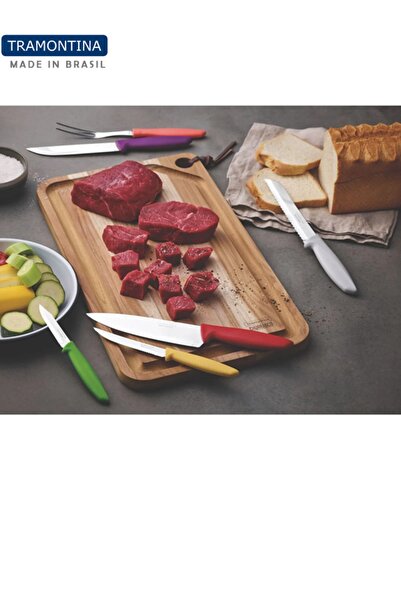 TRAMONTINA 6 Pieces Green Laser Cutting Steak and Fruit Knife - 22.5cm