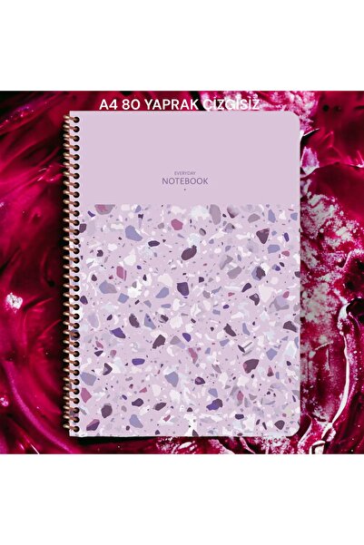 SEYFİKİRTASİYE A4 غير مبطن 80 صفحة 60 جرام غطاء بلاستيكي ورقي أبيض سلك دفتر ا...