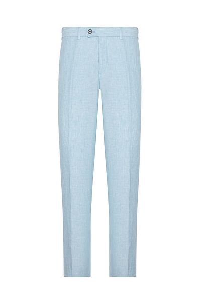 Hiltl Chino Aqua Blue - Pure Linen Slim Fit Trousers