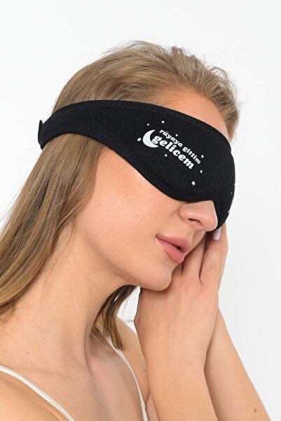 Sh Mağazacılık قناع نوم من القطن الأسود القابل للغسل، سأذهب إلى الحلم