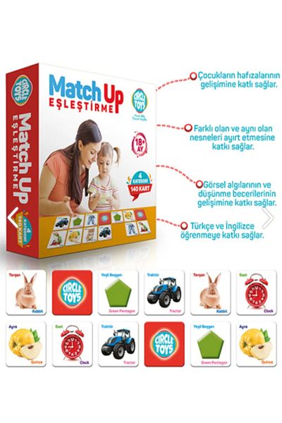 Circle Toys Match Up Matching Cards 140 Pieces 4 Category Skill Intelligence Development