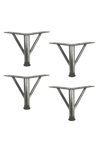 EYM 4 Bucăți Picior Agrafă Metal 15 Cm Crom Mobilier Picior Scaun