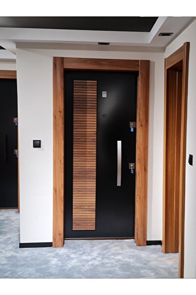 tezwood ahşap kapı sanayi Celik Kapi Ahşap Kaplama Kasalı Kabartmalı Model Da...