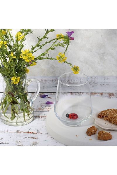 ADAMODART كوب ماء على شكل خنفساء زجاجية - فردي