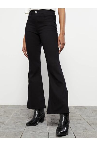 Geppetto Black Flare Leg Flare Women's Jeans Trousers