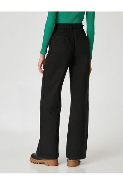 Geppetto Black Lycra - Super High Waist Loose Palazzo Jeans
