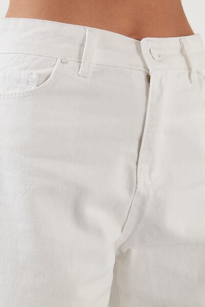 Geppetto Λευκό ψηλόμεσο 90's φαρδύ τζιν