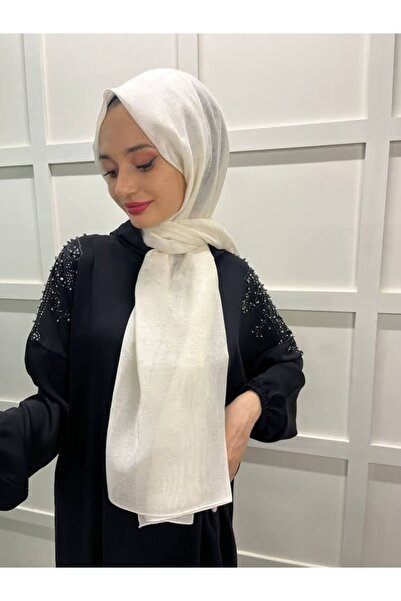 PİRAMİT Kına, Düğün, Özel Günler Için Abiye Şal 00797 Krem