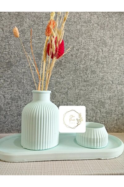 stone powder decorative Decorative Oval Tray Scandinavian Vase Tealight Candl...