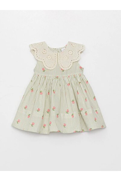 LC Waikiki Lcw Baby Bebe Yaka Desenli Kız Bebek Elbise