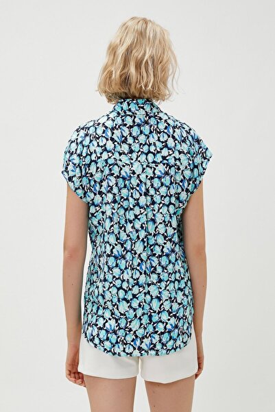 Koton Dámská modrá košile se vzorem 3SAK60084EW