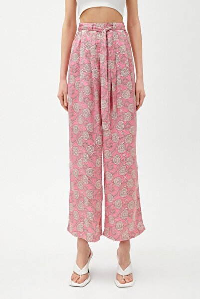 Koton Rosa gemusterte Damenjeans 3SAK40007CW