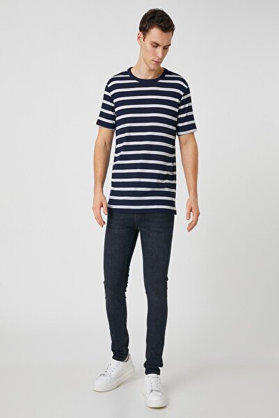 Koton Indigo Stone Slim Fit férfi farmernadrág - 3SAM40044ND