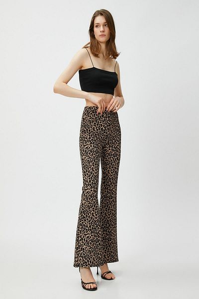 Koton Women's Beige Patterned Jeans